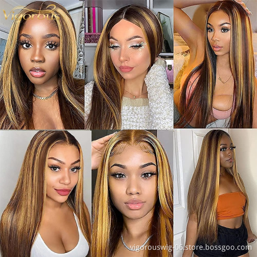 Lace Front Wig for Black Women highlight Honey Blonde Futura Fiber Synthetic wigs Heat Resistant Free Parting